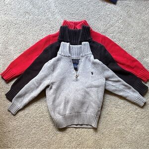 Polo Ralph Lauren 4/4T Quarter Zip Sweaters Bundle of 3